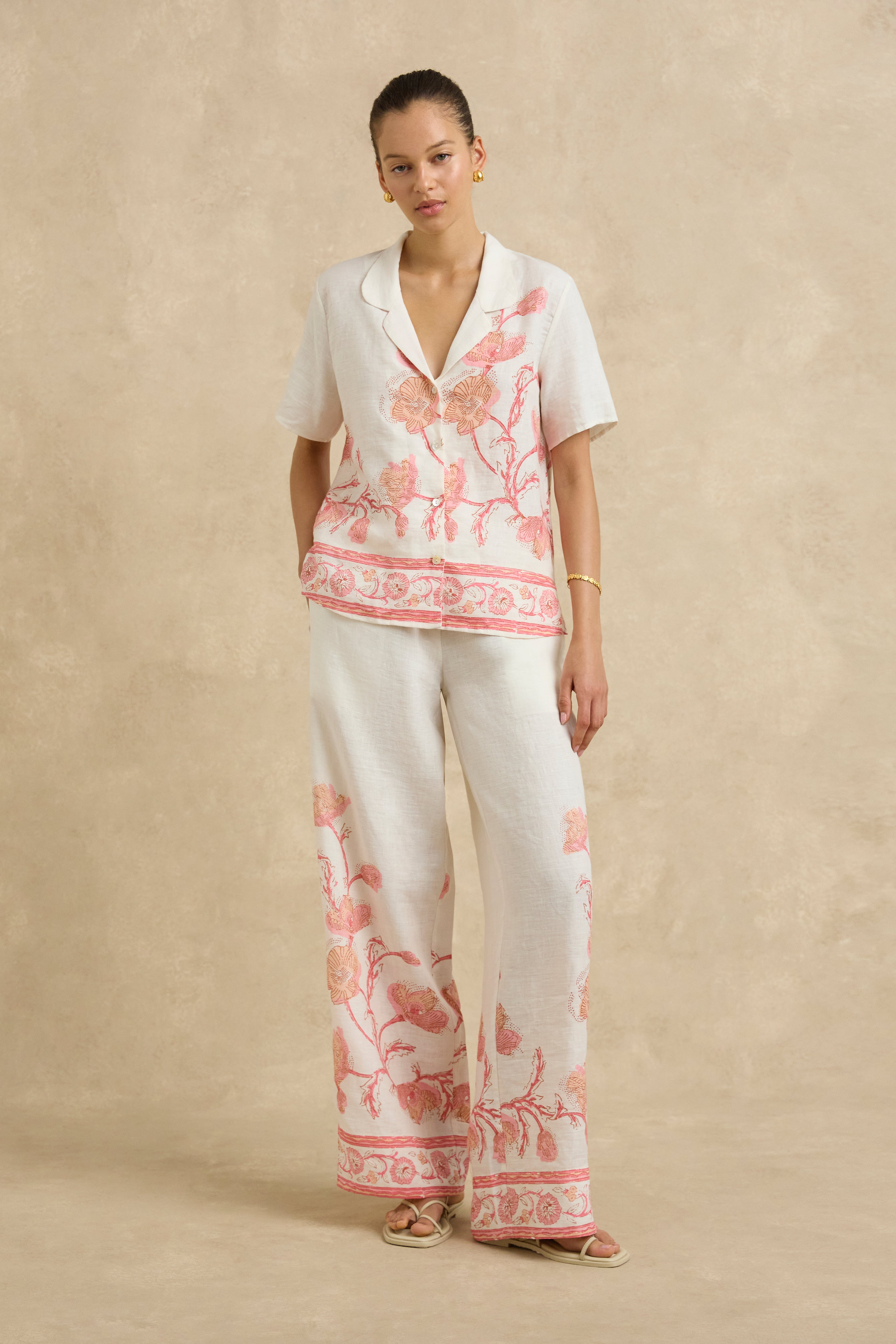 Gabriella Shirt - Hibiscus Bloom Pink