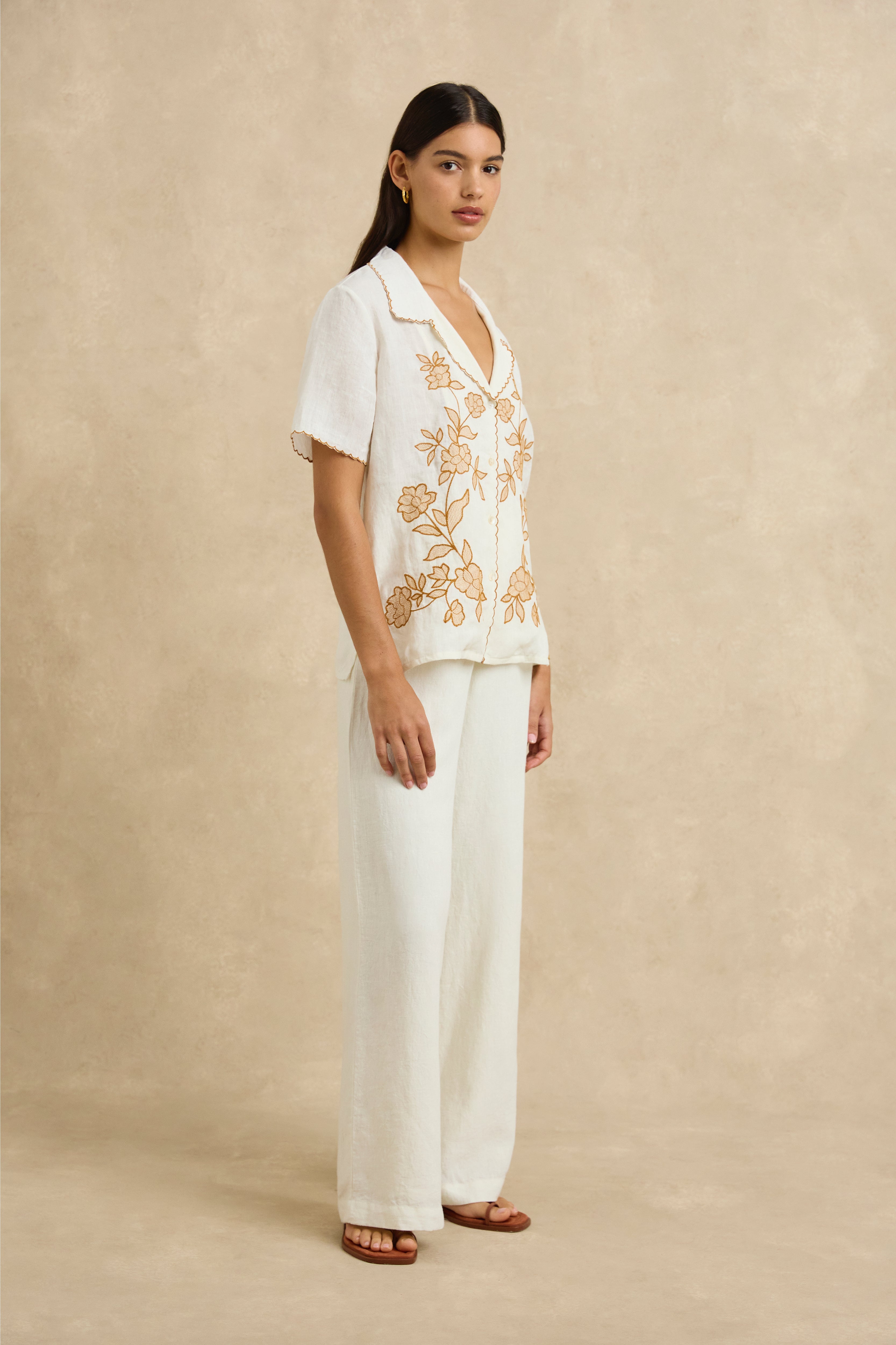 Roshi Pant - Ivory