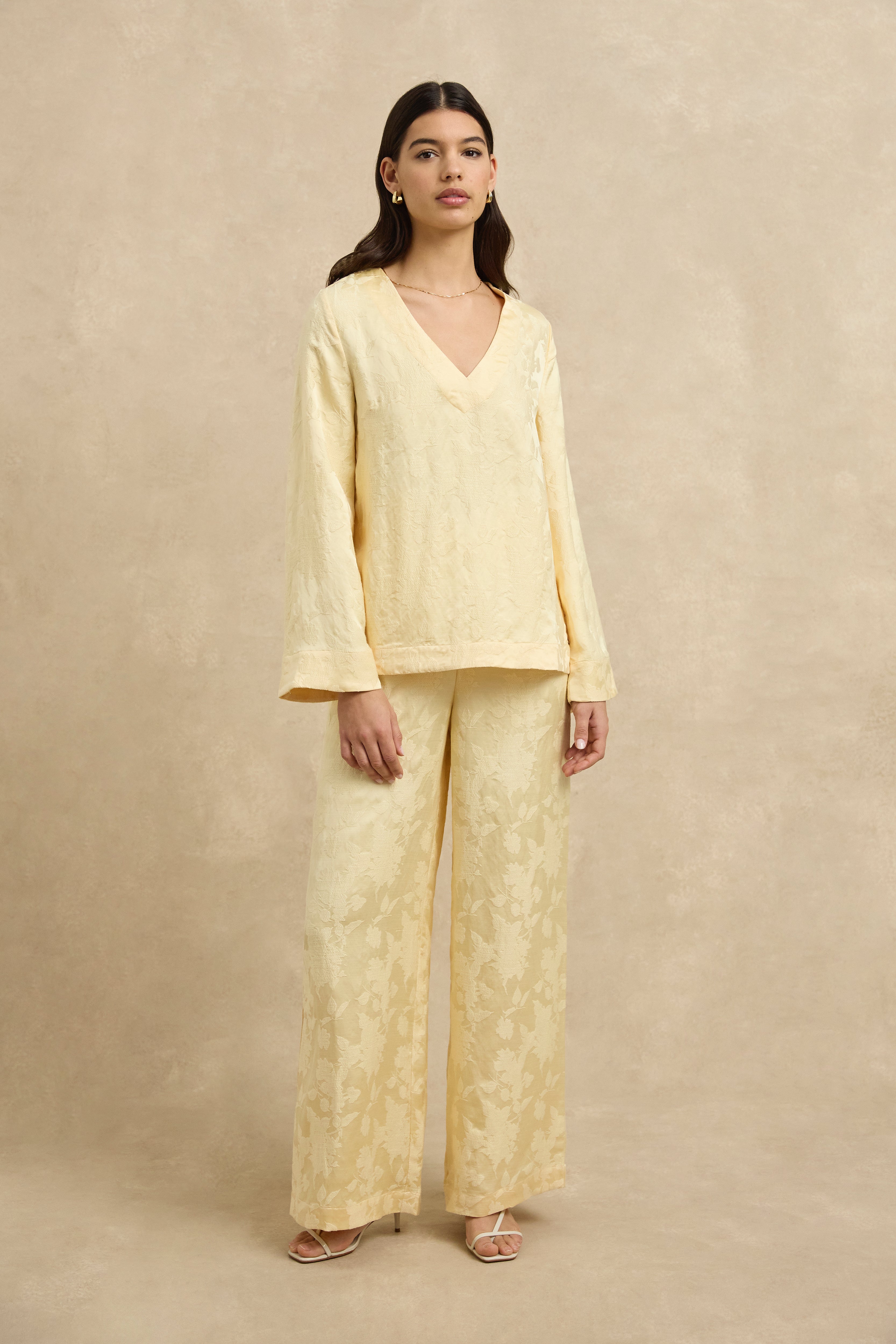 Seville Pant - Butter Jacquard