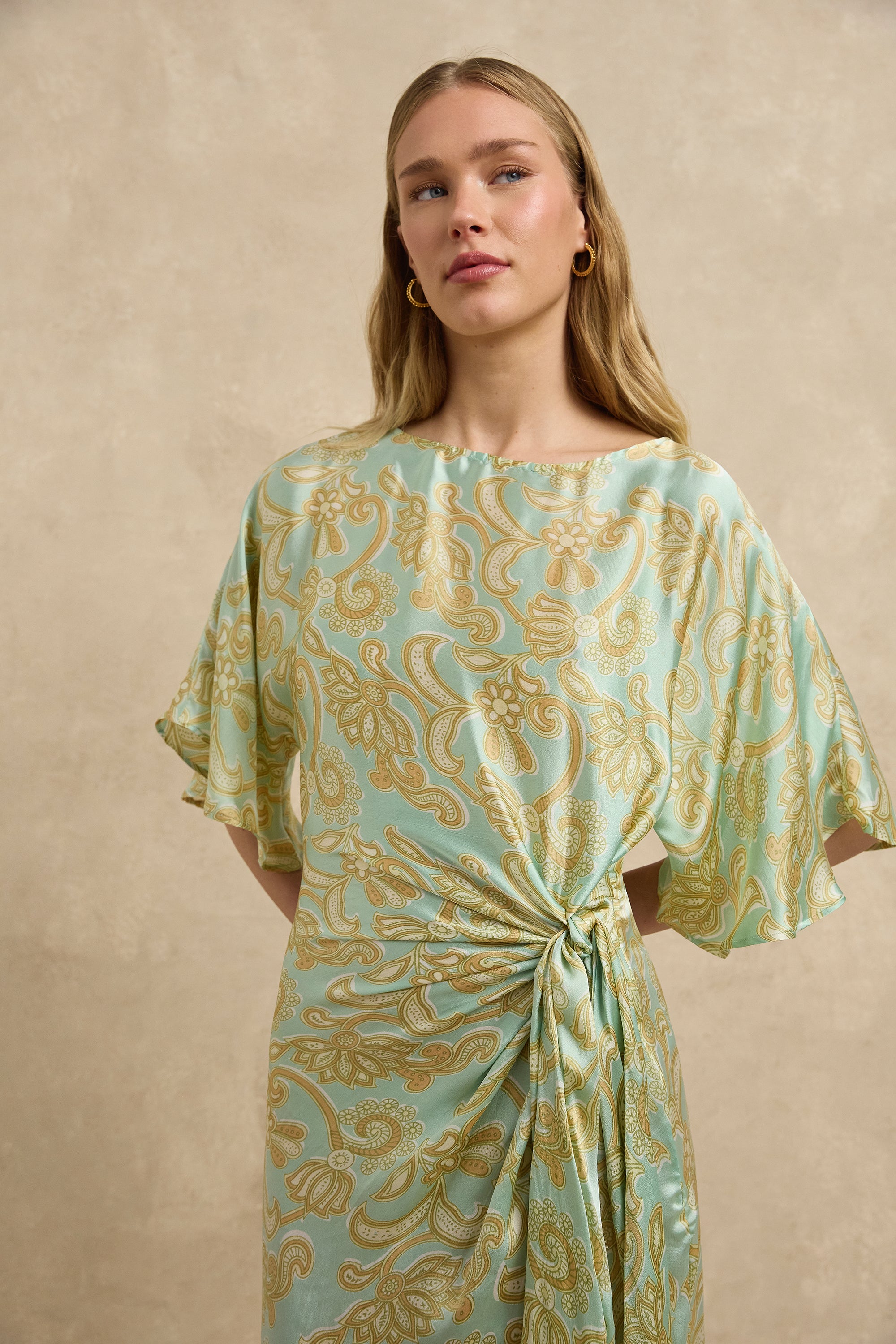 Marzia Dress - Brocade Mint